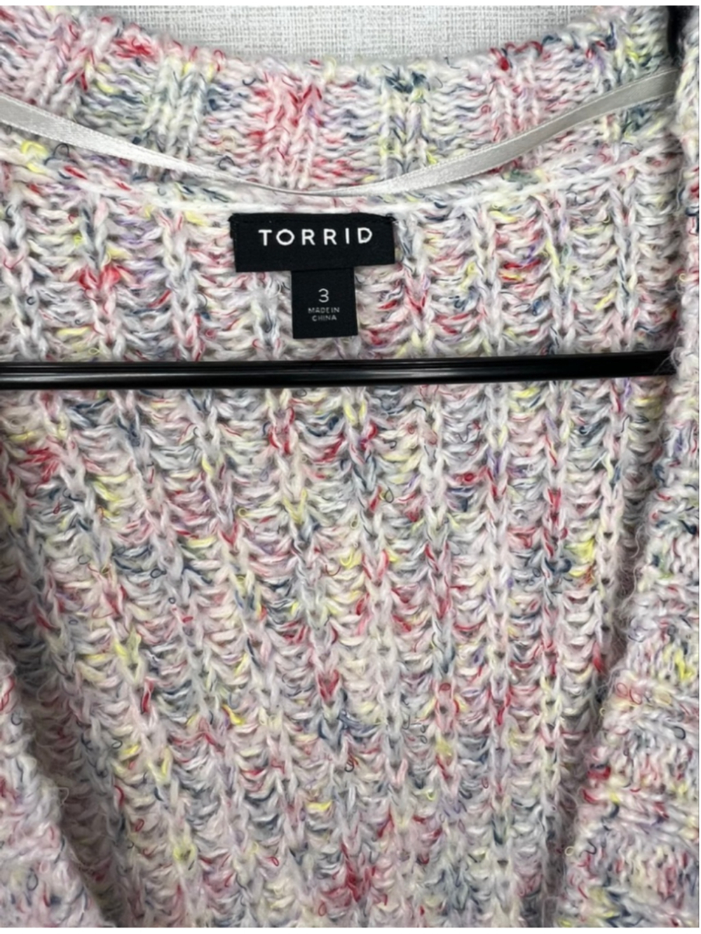 Torrid Multicolor Confetti Knit Button Front Long Sleeve Cardigan Sweater - Picture 2 of 5